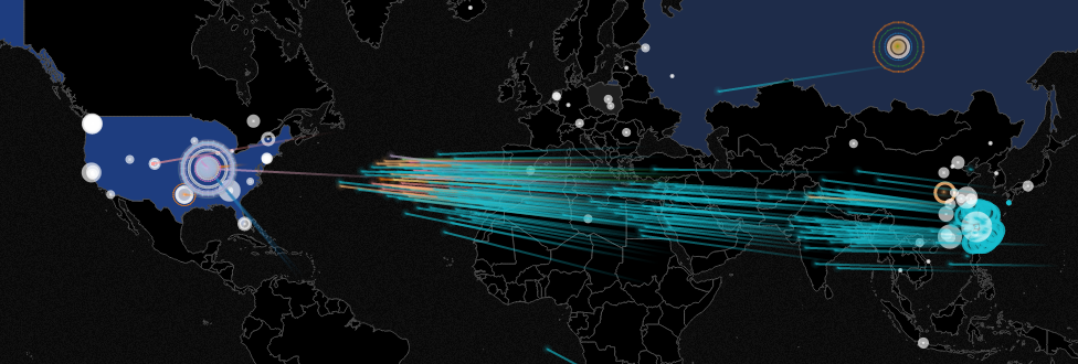 Carte des attaques DDOS dans le monde