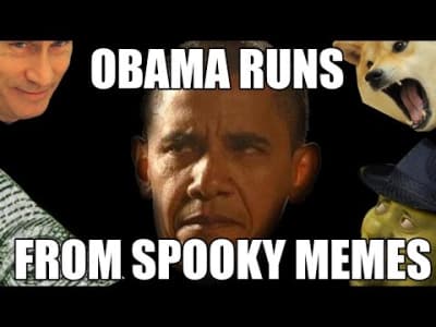Obama runs from spooky memes (spookyxdd)