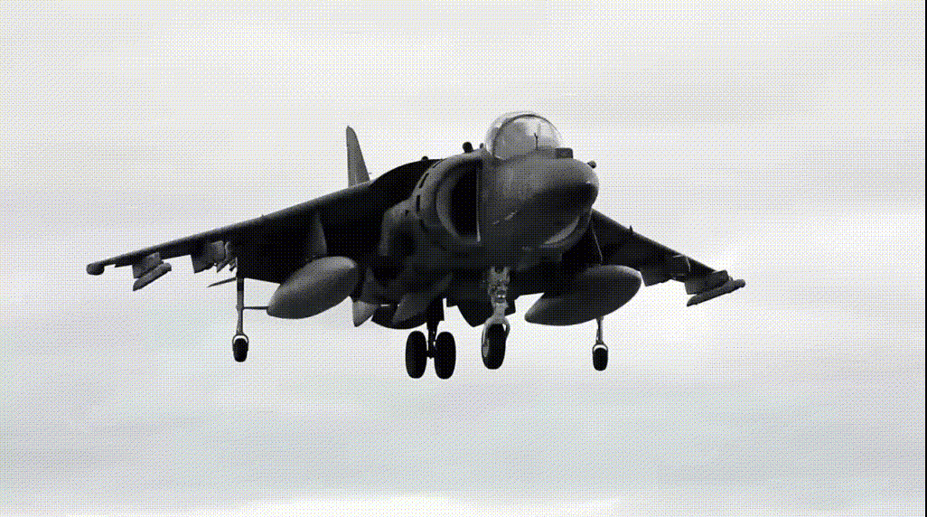 L'Atterrissage d'un Hawker Siddeley Harrier