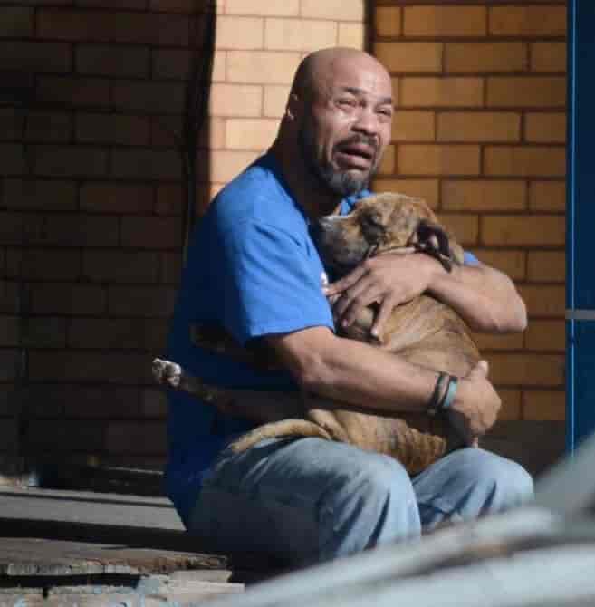 Un homme avec son chien mort asphyxié  
