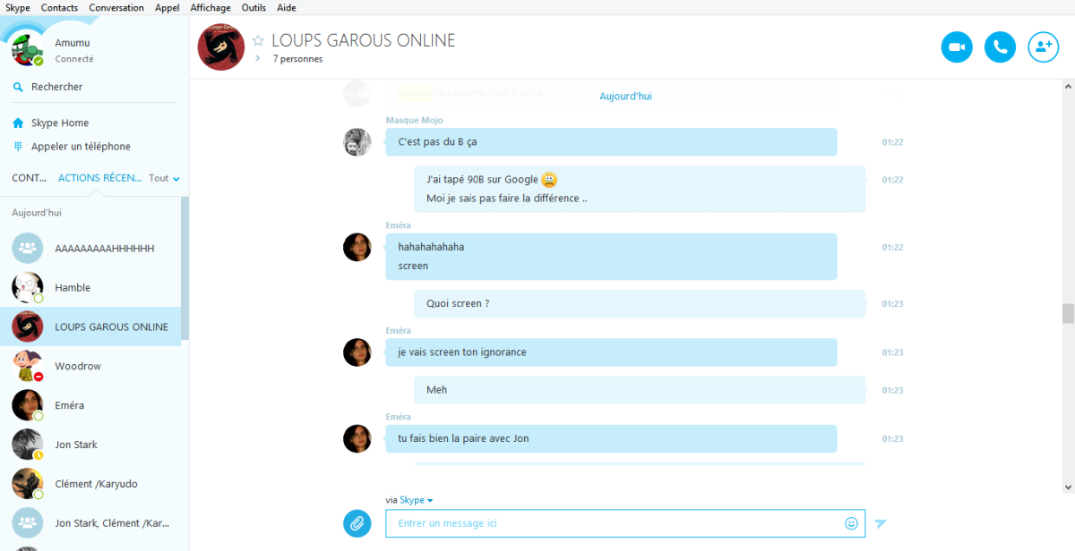 On a une conv' Skype au fait