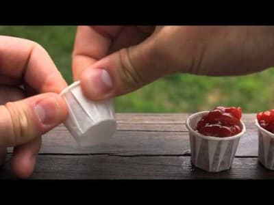 Comment bien utiliser les petits pots de Ketchup/Mayo