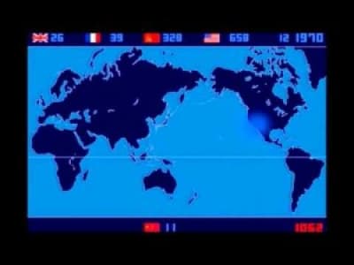 Time lapses Map des explosions nucléaire entre 1945 et 1998