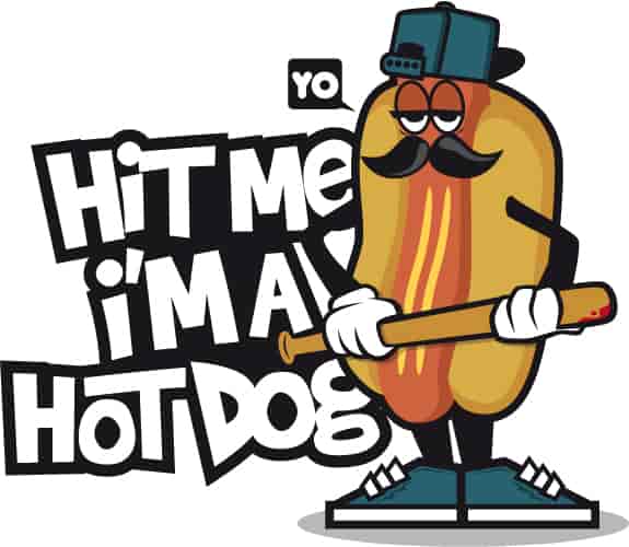 Hit me, I\'m a hot dog!