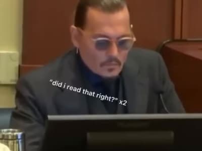 Johnny Depp et ses réponses à l'avocat d'Amber Heard.