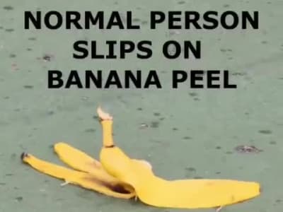Différentes façons de glisser sur une peau de banane